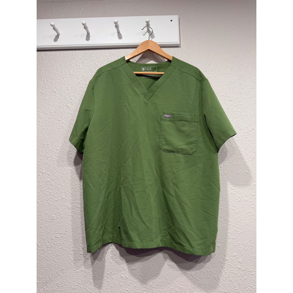 FIGS Leon Scrub Top Three Pocket Mens XXL Fern Green Healthcare Nurse Doctor
